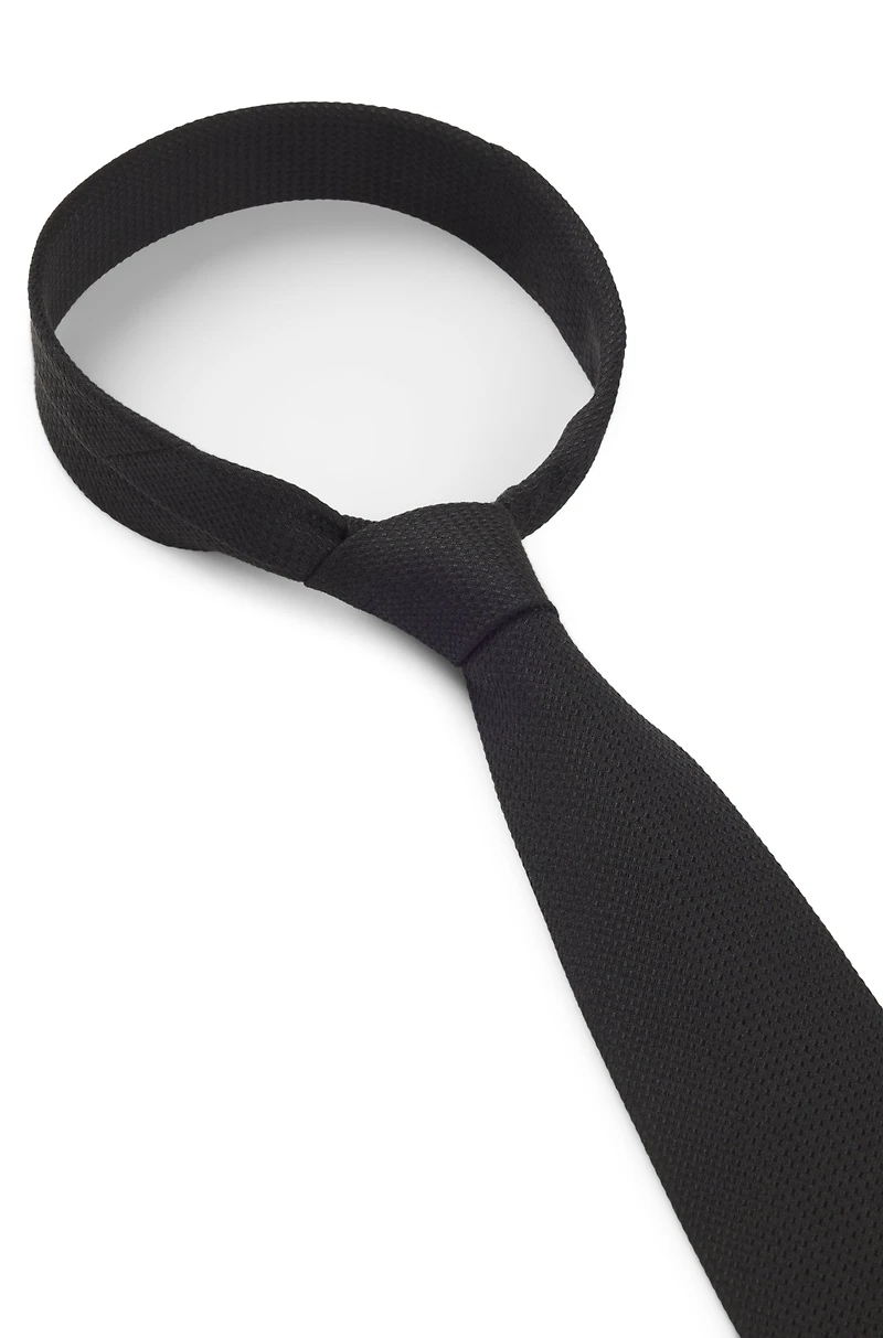 Structured tie in cotton and silk