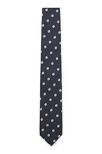 Silk tie with micro Double B monograms