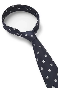 Silk tie with micro Double B monograms