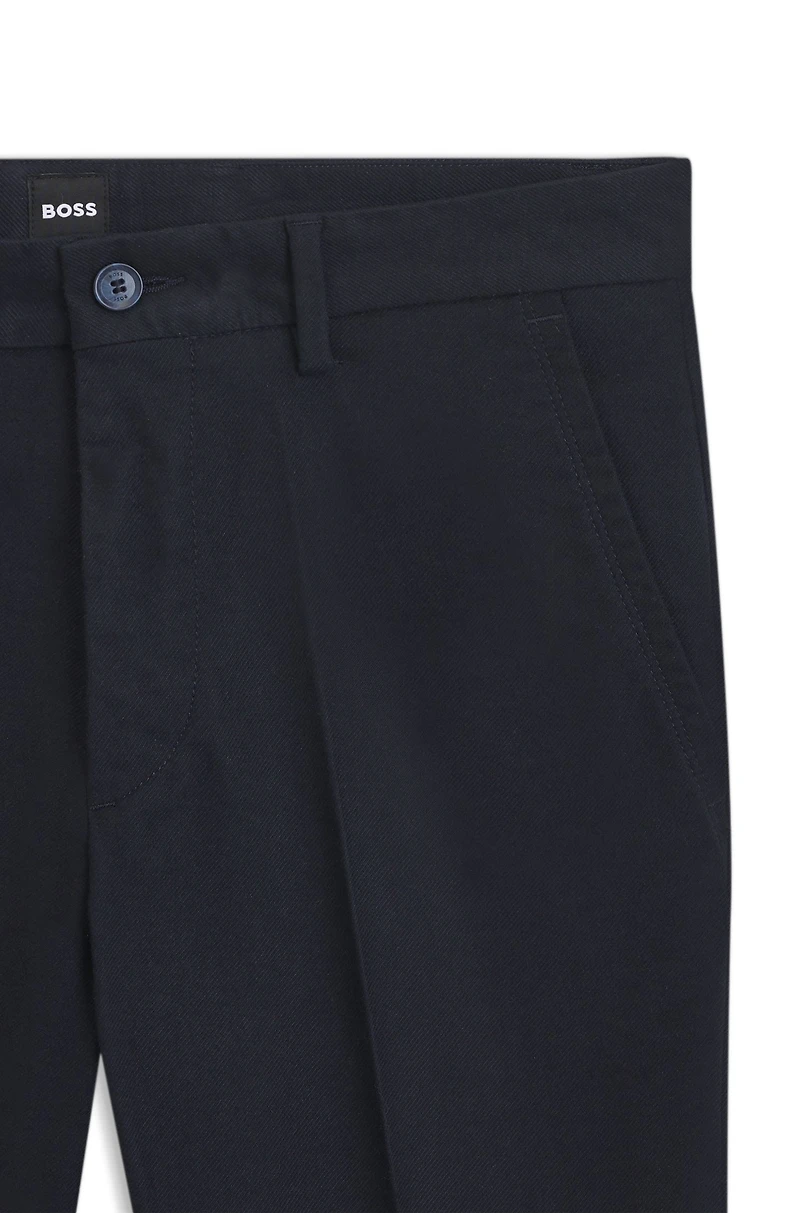 Slim-fit trousers cotton-blend twill