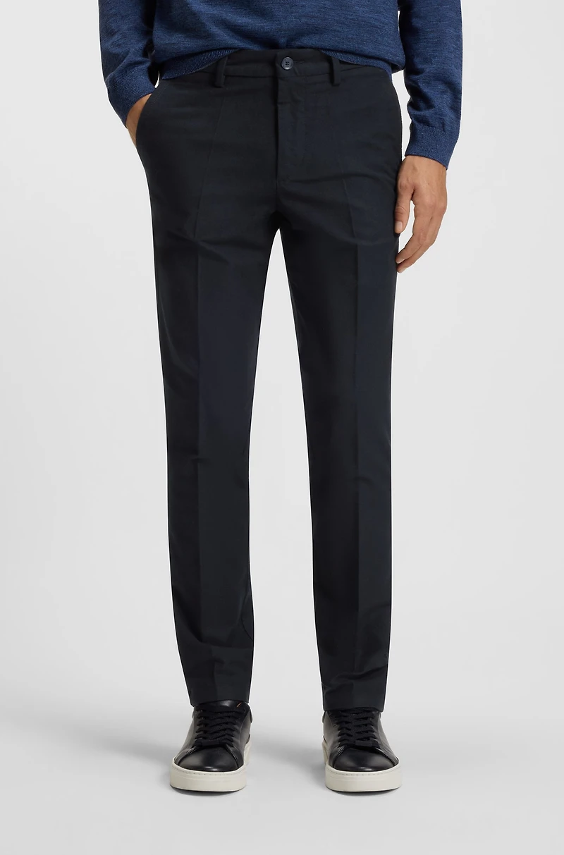 Slim-fit trousers cotton-blend twill