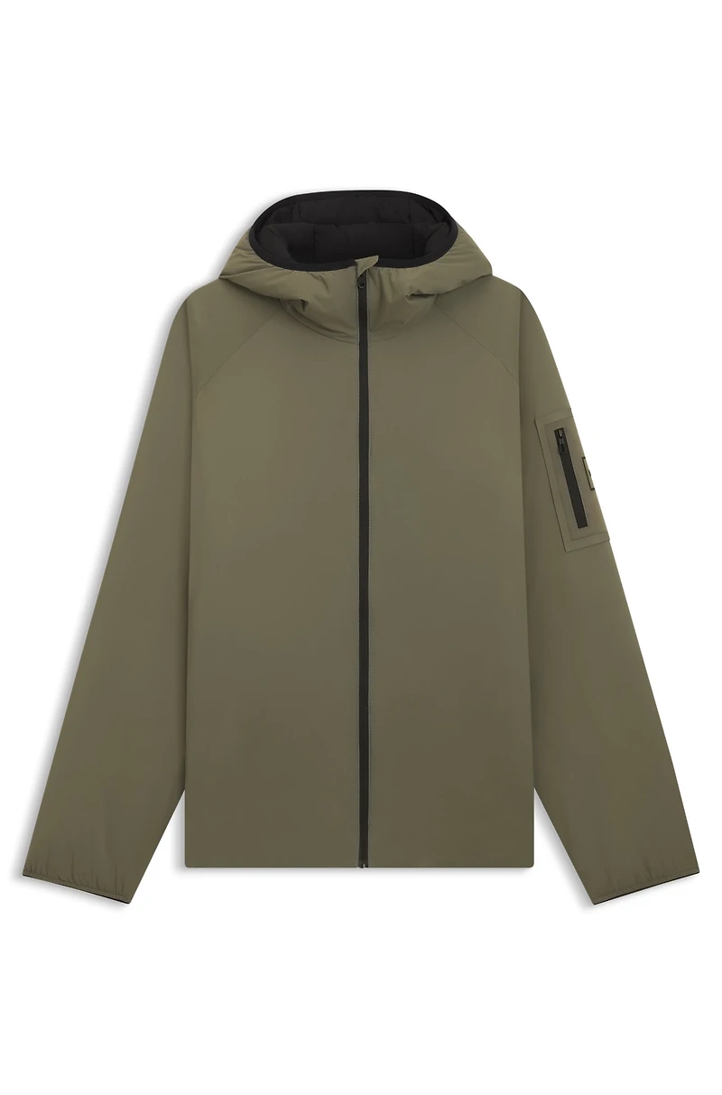 Adjustable-hem jacket with water-repellent finish