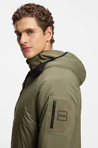 Adjustable-hem jacket with water-repellent finish