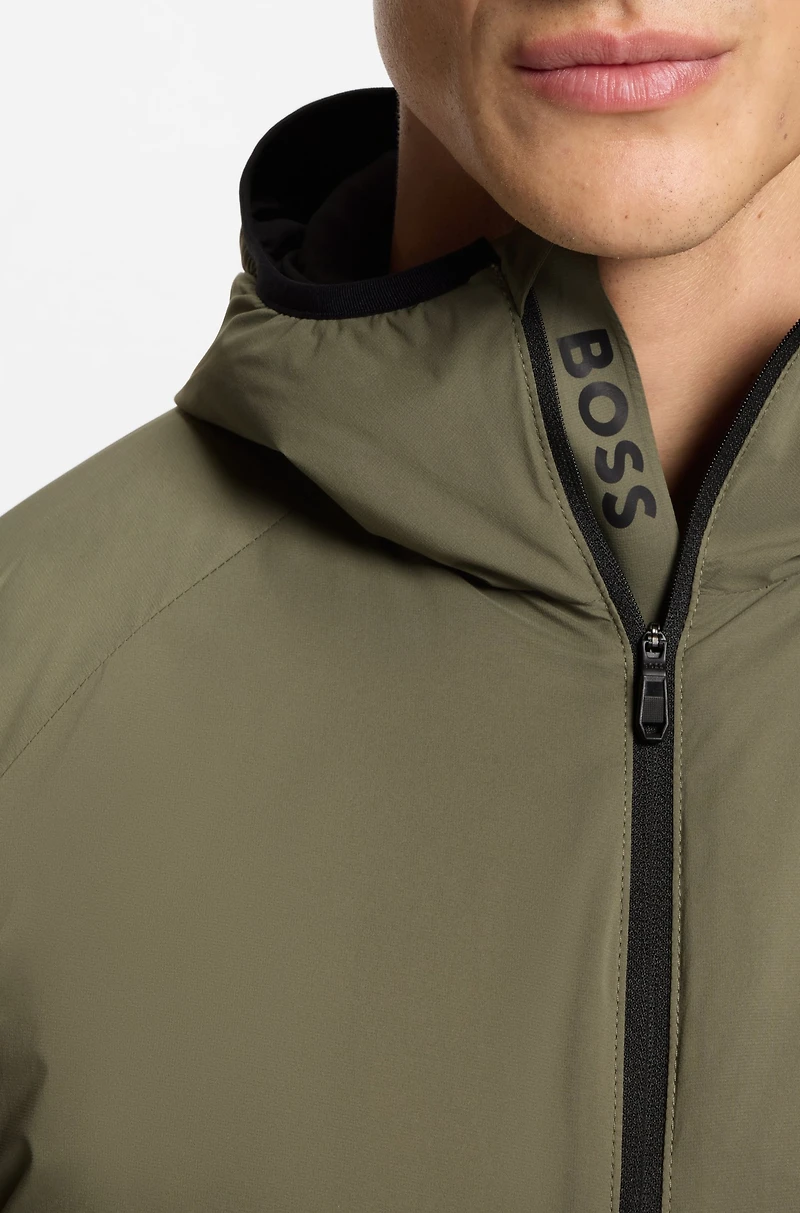 Adjustable-hem jacket with water-repellent finish