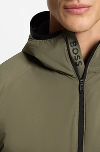Adjustable-hem jacket with water-repellent finish