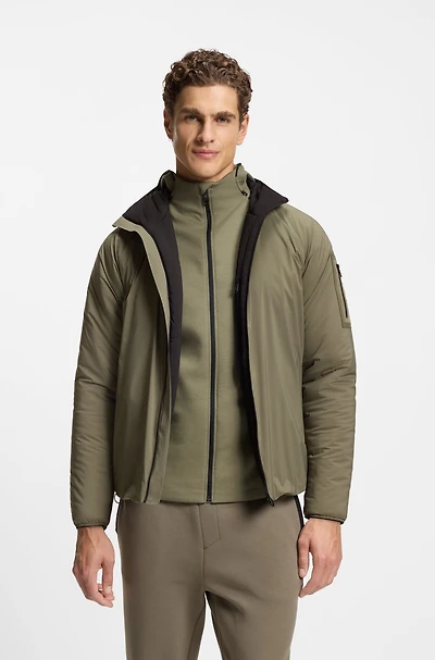 Adjustable-hem jacket with water-repellent finish