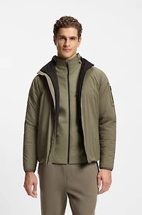 Adjustable-hem jacket with water-repellent finish