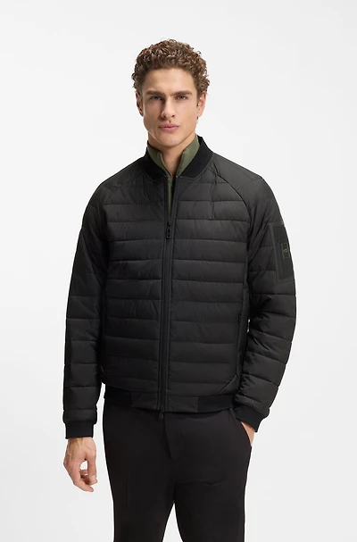 Padded bomber jacket with water-repellent finish