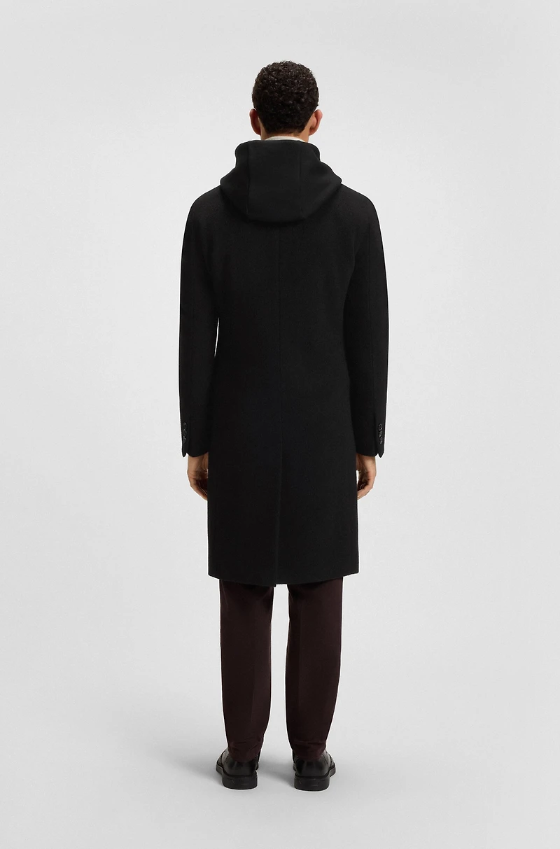 Alpaca-blend coat with double-breasted front