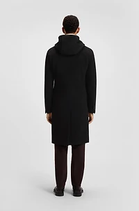 Alpaca-blend coat with double-breasted front