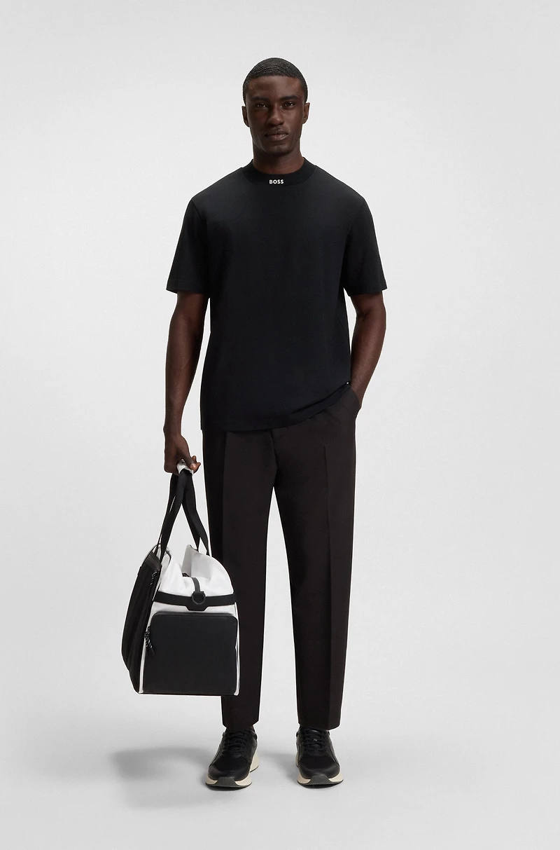 Relaxed-fit shirt stretch cotton with camp collar