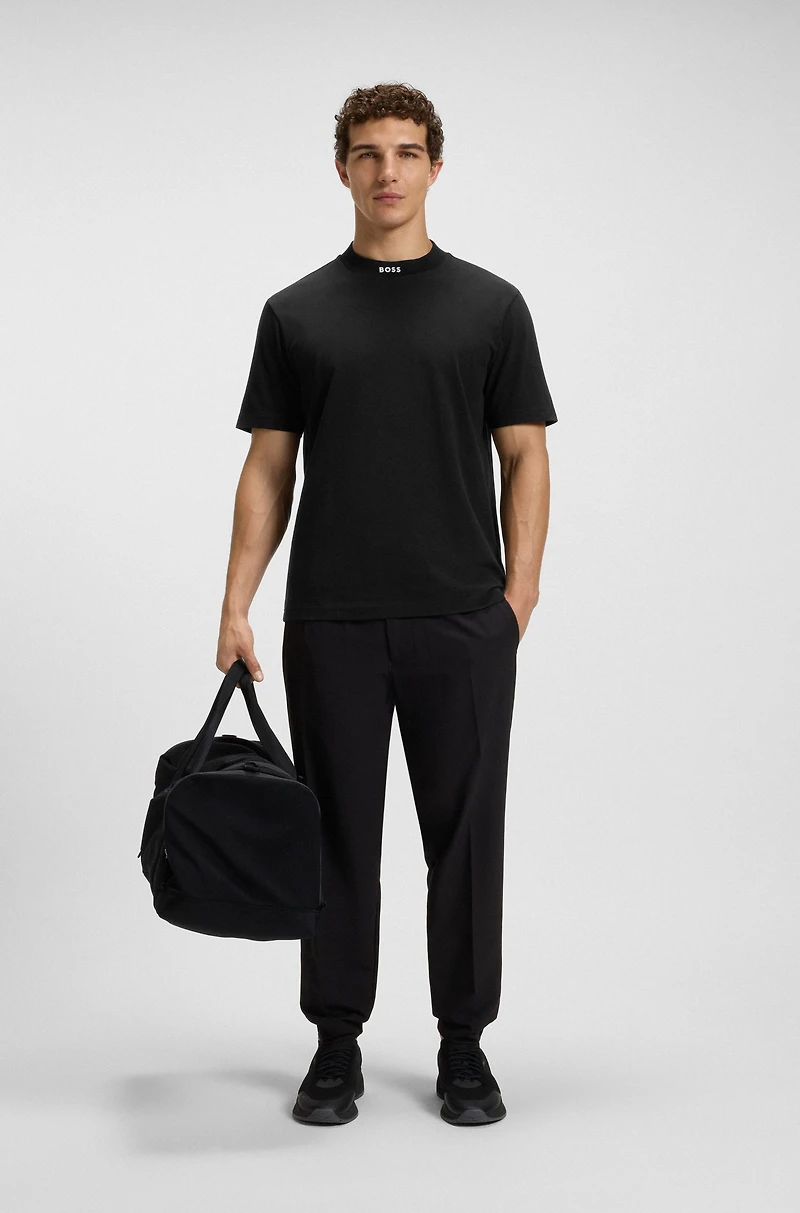 Relaxed-fit T-shirt stretch cotton with logo collar