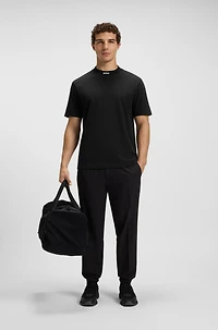 Relaxed-fit T-shirt stretch cotton with logo collar