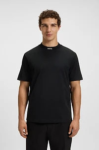 Relaxed-fit T-shirt stretch cotton with logo collar