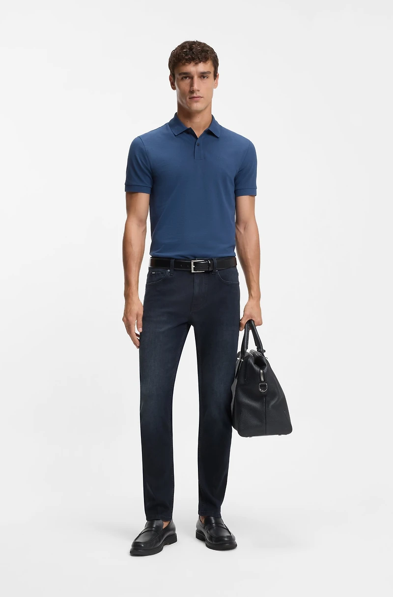 Delaware blue slim-fit jeans knitted denim