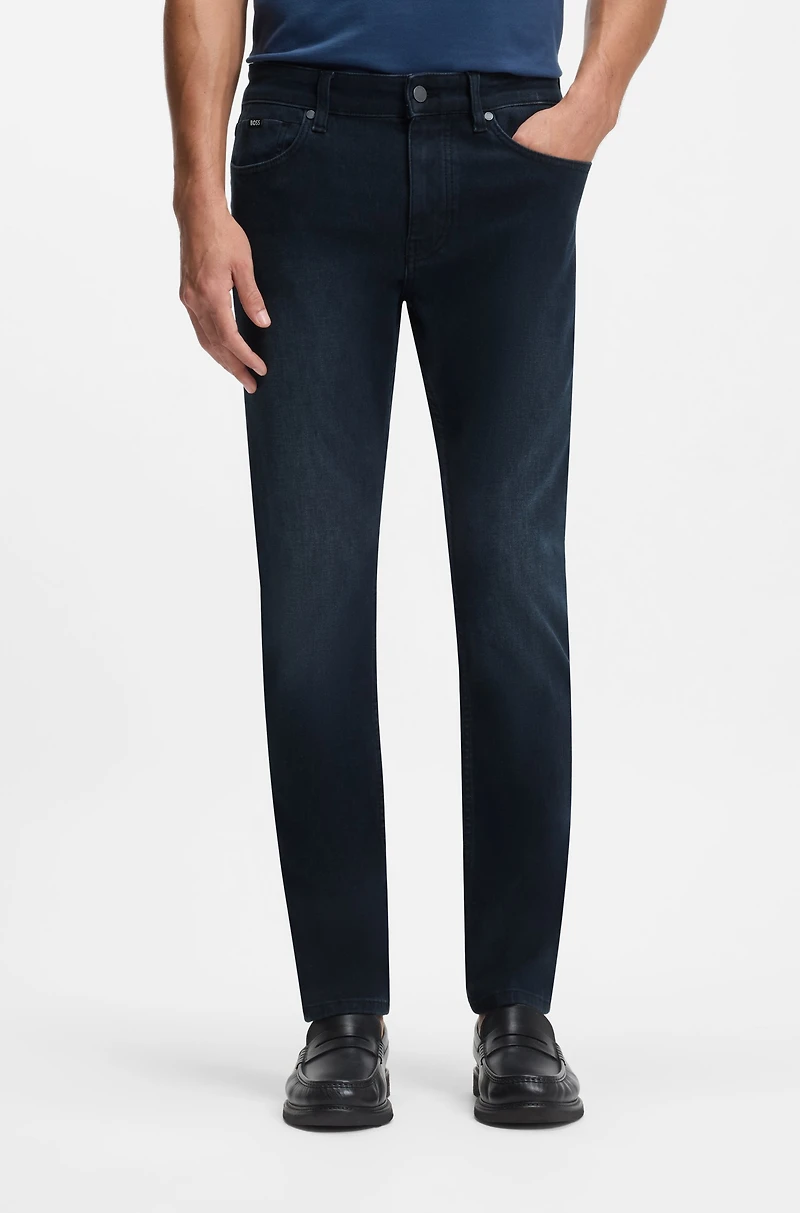 Delaware blue slim-fit jeans knitted denim