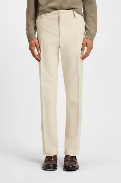Straight-fit trousers cotton-blend twill