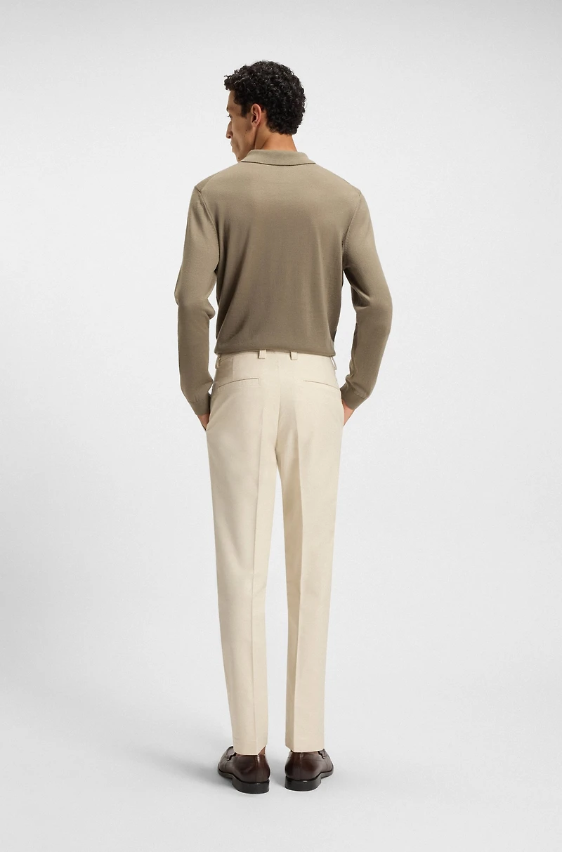 Straight-fit trousers cotton-blend twill