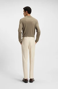 Straight-fit trousers cotton-blend twill