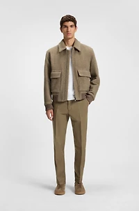 Straight-fit trousers cotton-blend twill