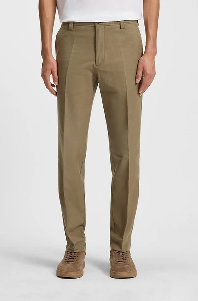 Straight-fit trousers cotton-blend twill