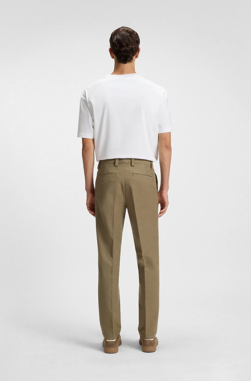 Straight-fit trousers cotton-blend twill
