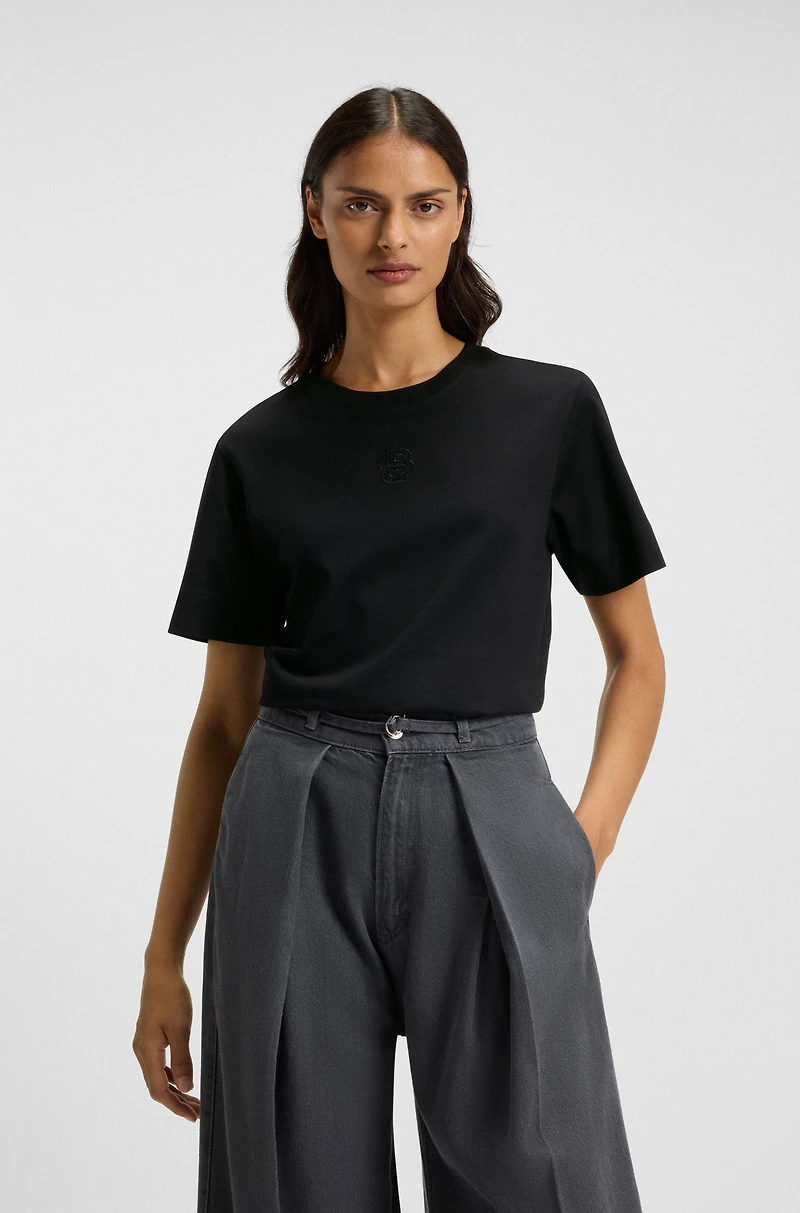 Mercerised-cotton T-shirt with Double B monogram