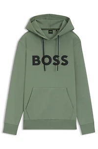 Moulded-logo hoodie a cotton blend