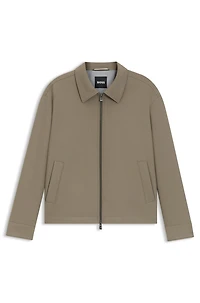 Relaxed-fit jacket stretch fabric with wing collar