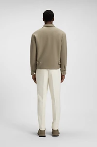 Relaxed-fit jacket stretch fabric with wing collar