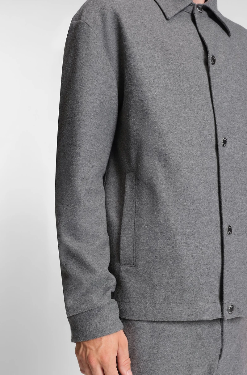 Relaxed-fit overshirt brushed stretch flannel