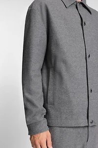 Relaxed-fit overshirt brushed stretch flannel