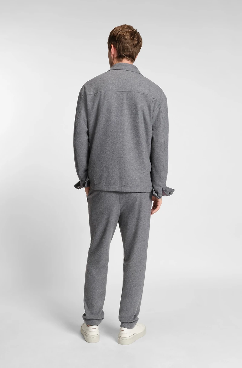 Relaxed-fit overshirt brushed stretch flannel