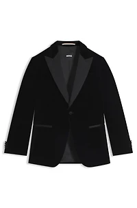 Slim-fit tuxedo jacket cotton velvet