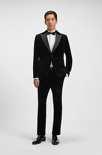 Slim-fit tuxedo jacket cotton velvet