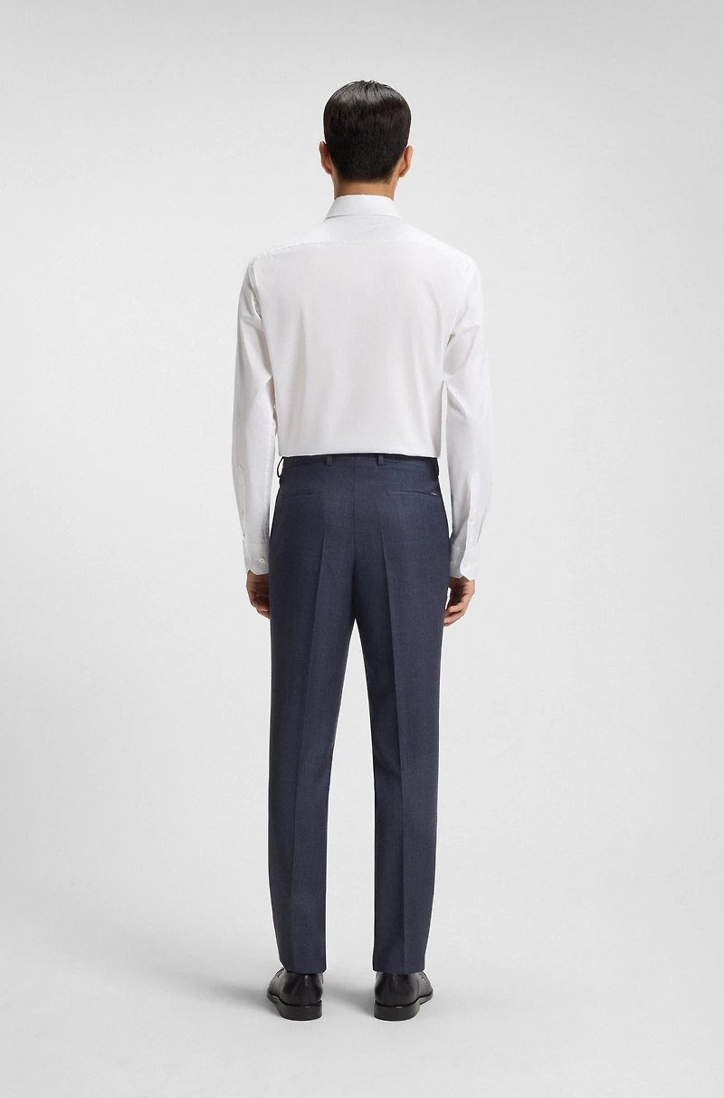 Formal trousers micro-patterned virgin wool