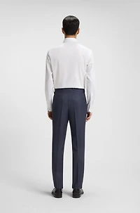 Formal trousers micro-patterned virgin wool