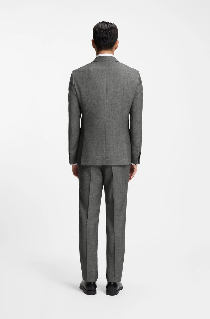 Micro-patterned slim-fit jacket virgin wool