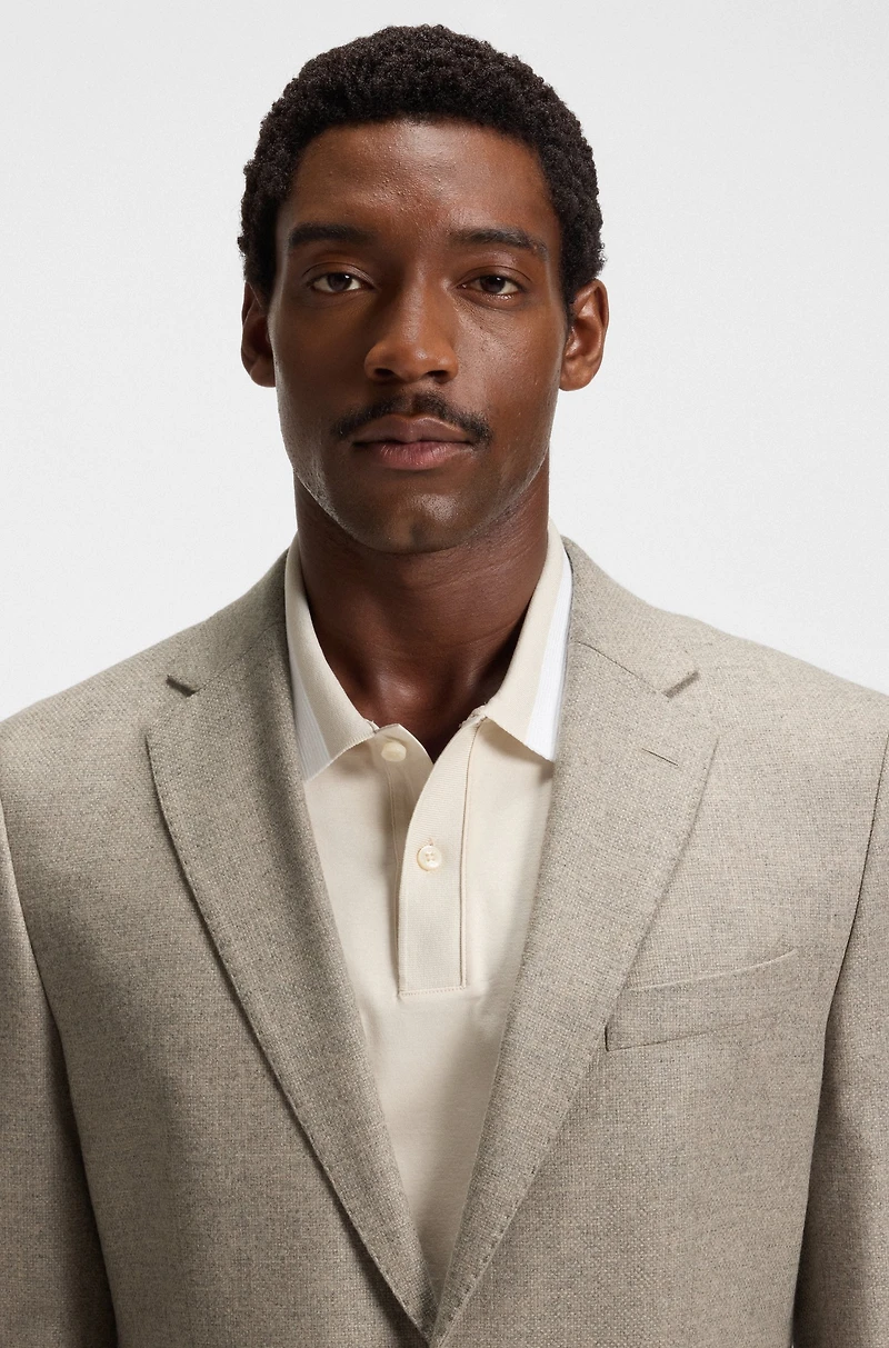 Patterned slim-fit jacket wool and cashmere