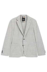 Slim-fit suit checked stretch fabric