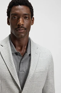 Slim-fit suit checked stretch fabric