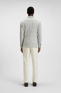 Slim-fit suit checked stretch fabric