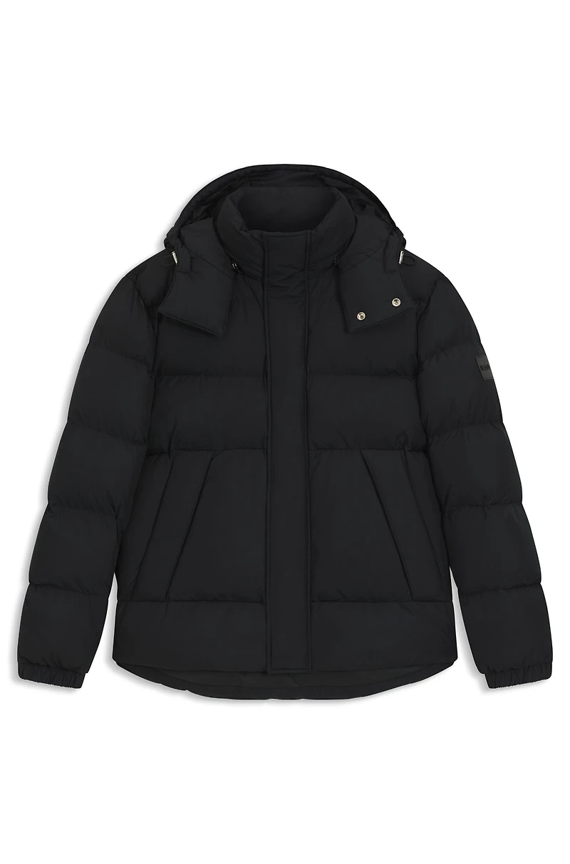 Logo-badge jacket with water-repellent finish