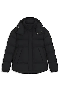 Logo-badge jacket with water-repellent finish