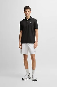 Paddy stretch-piqué polo shirt with logo detail