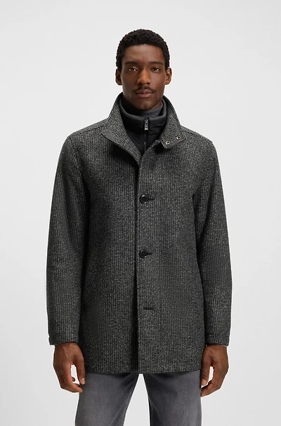 Regular-fit coat with inner layer