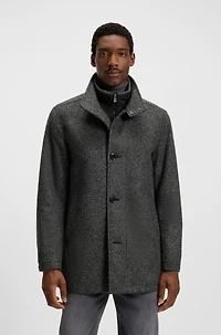 Regular-fit coat with inner layer