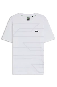 Cotton jersey T-shirt with mixed-print logo