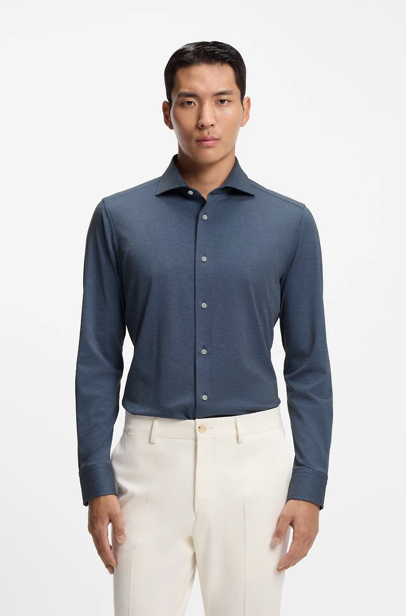 Slim-fit shirt an Italian-made cotton blend