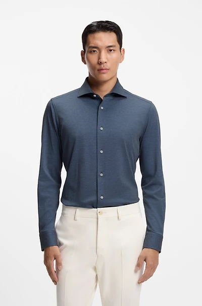 Slim-fit shirt an Italian-made cotton blend